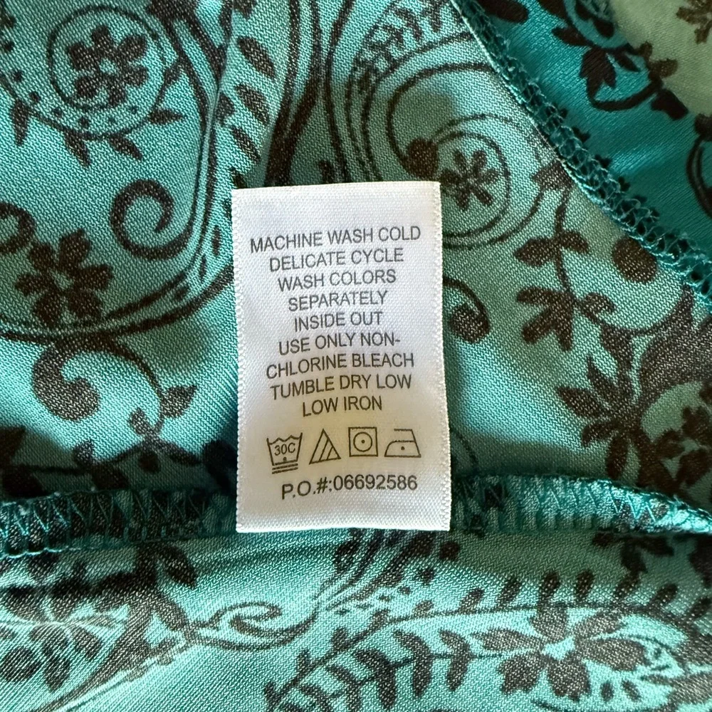 Woman Within Teal and Black Floral‎ Paisley Tunic Size 5X, EUC - Picture 9 of 10
